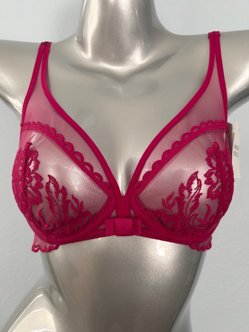 Simone Perele Nwt 1G2319 Cranberry Romance Plunge Underwire Bra Unlined Nwt